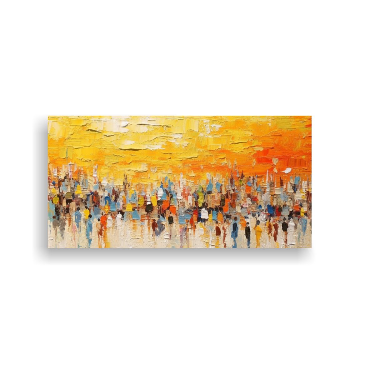 GENERICO - Cuadro Abstracto Relieve Movimiento Playa Verano 80x40 Cm