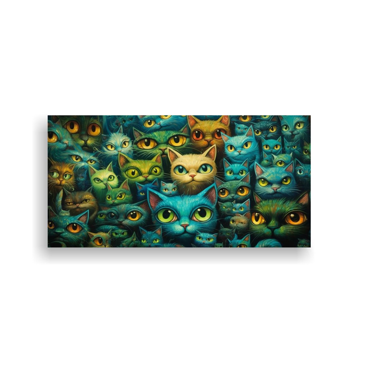 GENERICO - Pintura De Gatos Con Ojos Extraños Arte De 100x50 Cm