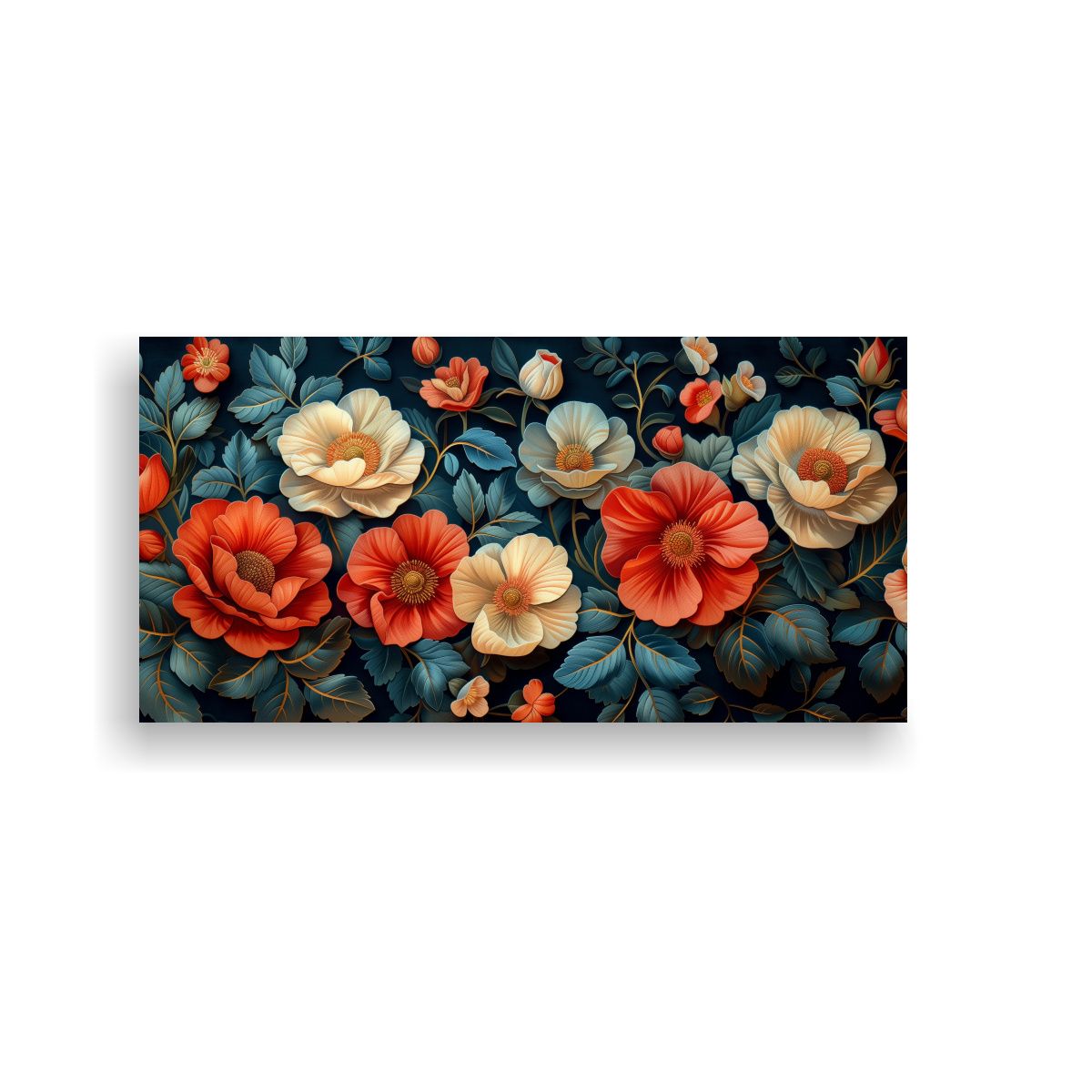 GENERICO - Pintura 3D De Flores Intensas En Tapiz De Vida 80x40 Cm