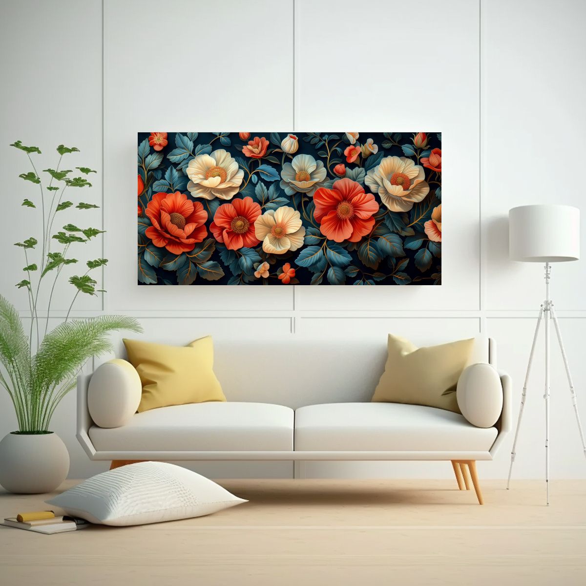GENERICO - Pintura 3D De Flores Intensas En Tapiz De Vida 80x40 Cm