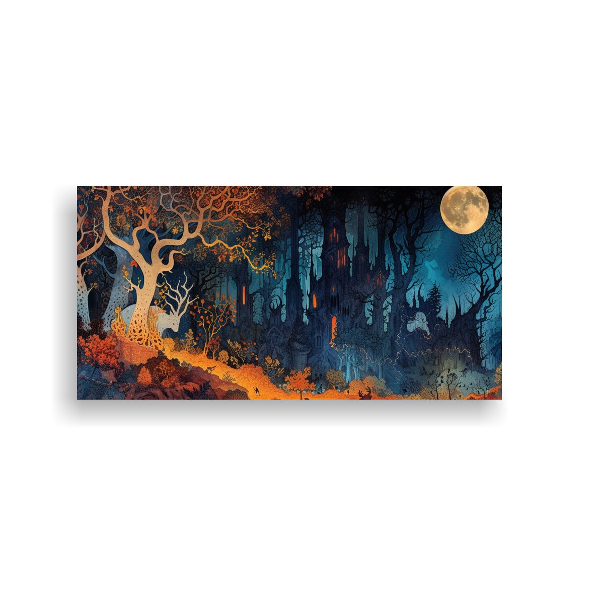 GENERICO - Cuadro Impreso Detalle Bosque Encantado Con Vida 80x40 Cm