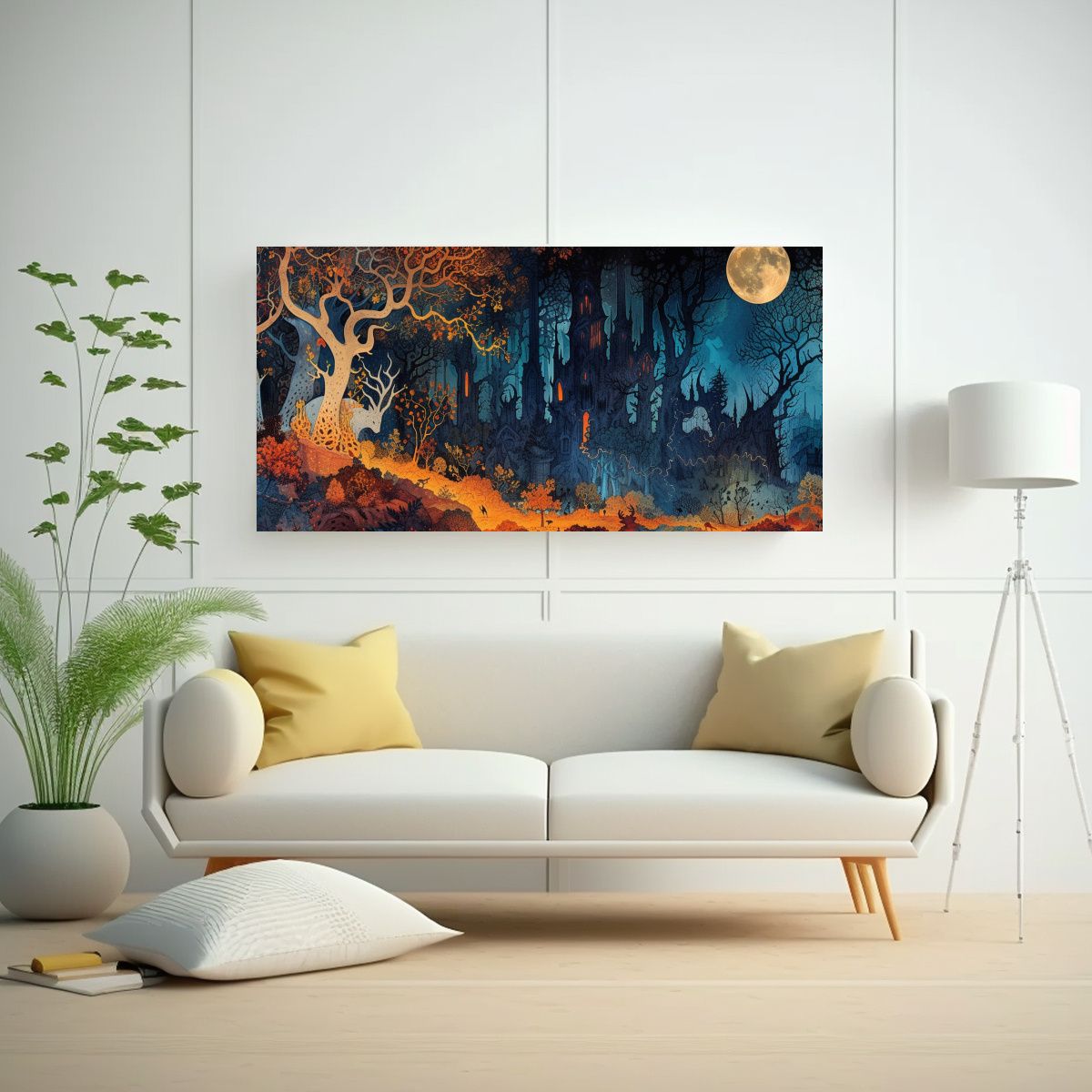 GENERICO - Cuadro Impreso Detalle Bosque Encantado Con Vida 80x40 Cm