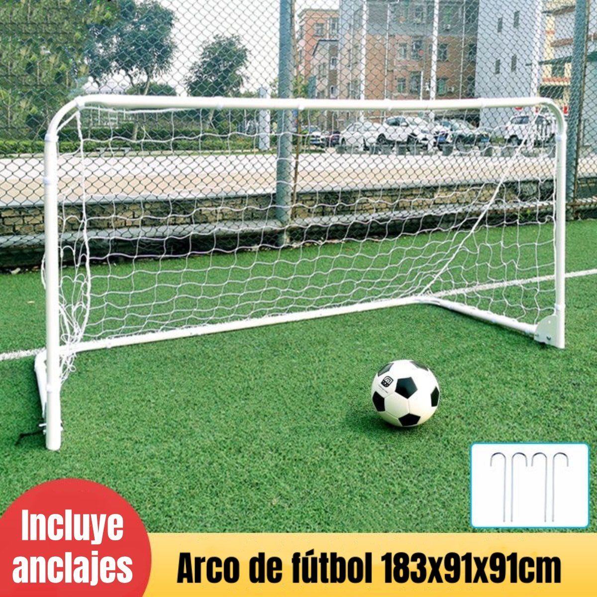 LUBABYCAS - Arco De Fútbol 183x91cm Con Bolso De Transporte LuBabycas
