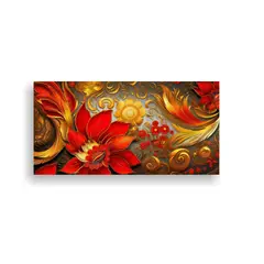 GENERICO - Cuadro Decorativo Con Diseño Floral Intrincado 100x50 Cm