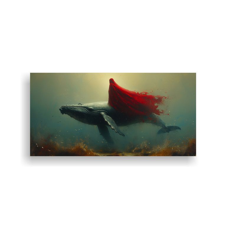 GENERICO - Figura Misteriosa Con Capucha Roja En Dinámica 80x40 Cm
