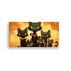 GENERICO - Pinturas De Decoración Con Gatos Negros En Una 80x40 Cm