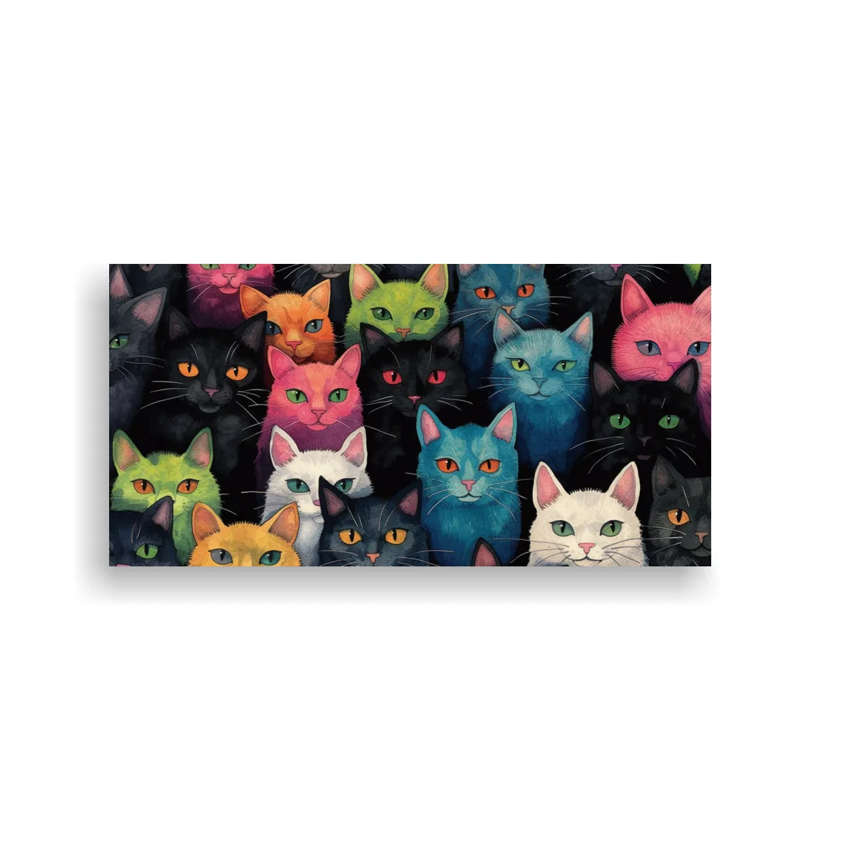 GENERICO - Patrón De Gato Mágico En Acuarela Con Colores 60x30 Cm