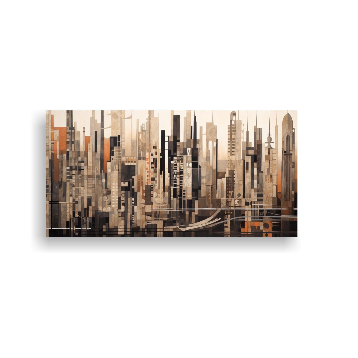 GENERICO - Cuadro Decorativo Horizonte En Blanco Y Negro Al 80x40 Cm