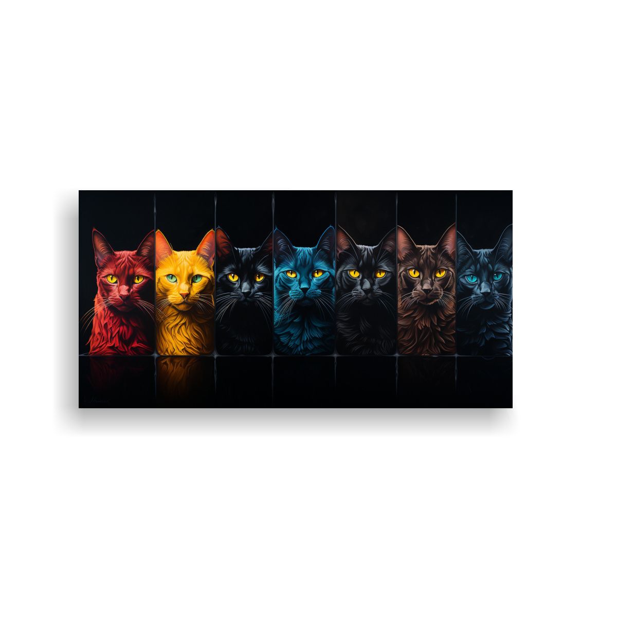 GENERICO - Pinturas Decorativas De Estilo Gatos Con Ojos 100x50 Cm