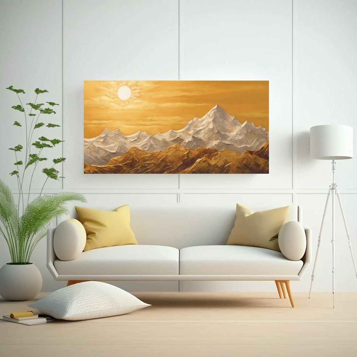 GENERICO - Pintura Paisajística De Cuarto Con Luz Dorada 80x40 Cm