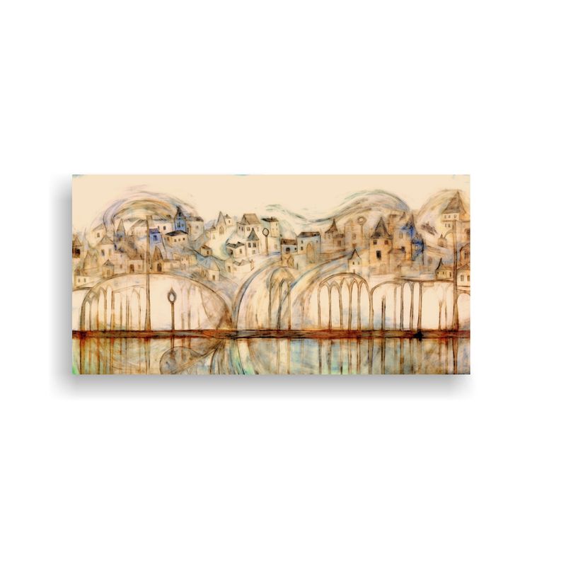 GENERICO - Pinturas Decorativas En Tela Con Líneas Curvas 100x50 Cm