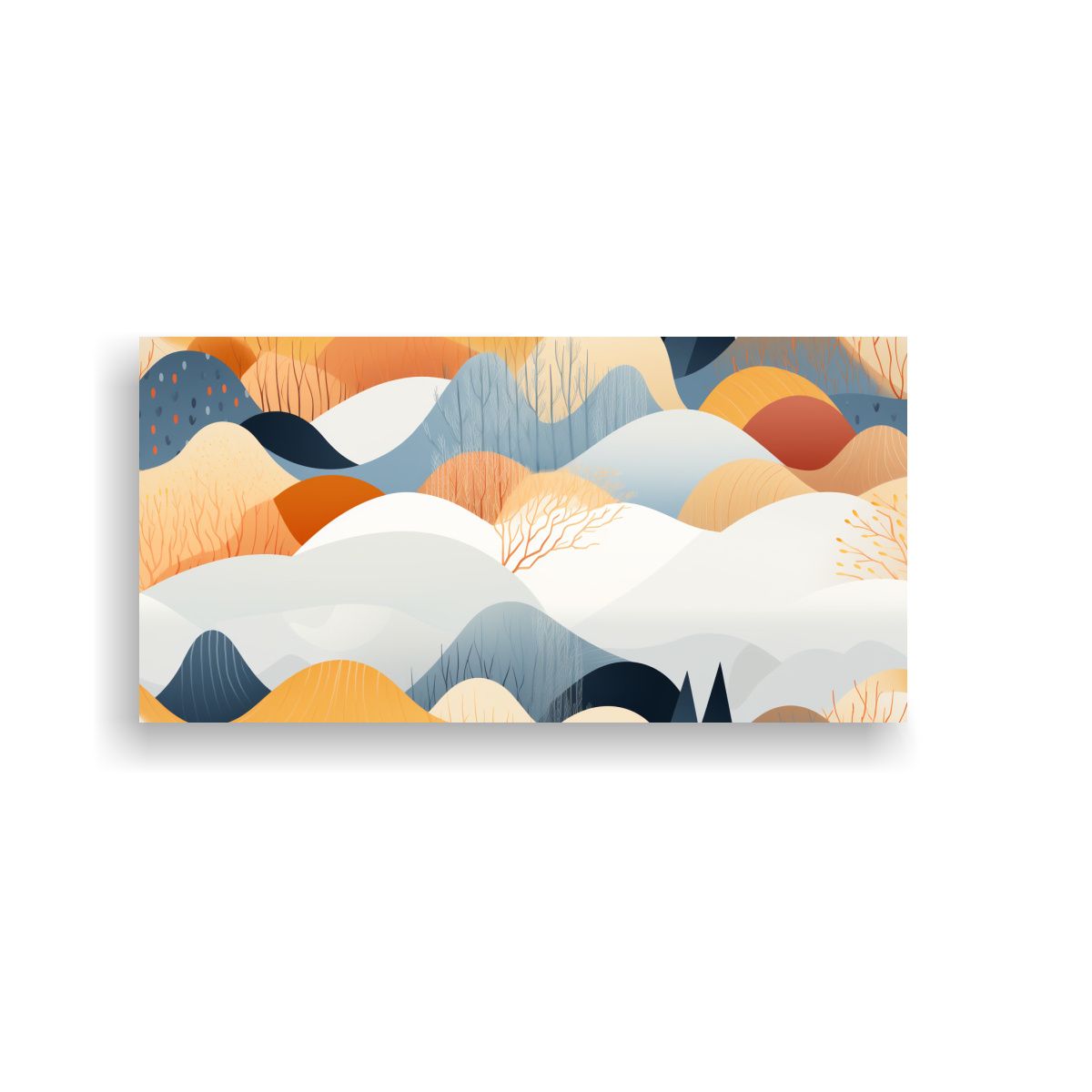 GENERICO - Pintura Abstracta Escena Paisajística Nórdica 60x30 Cm