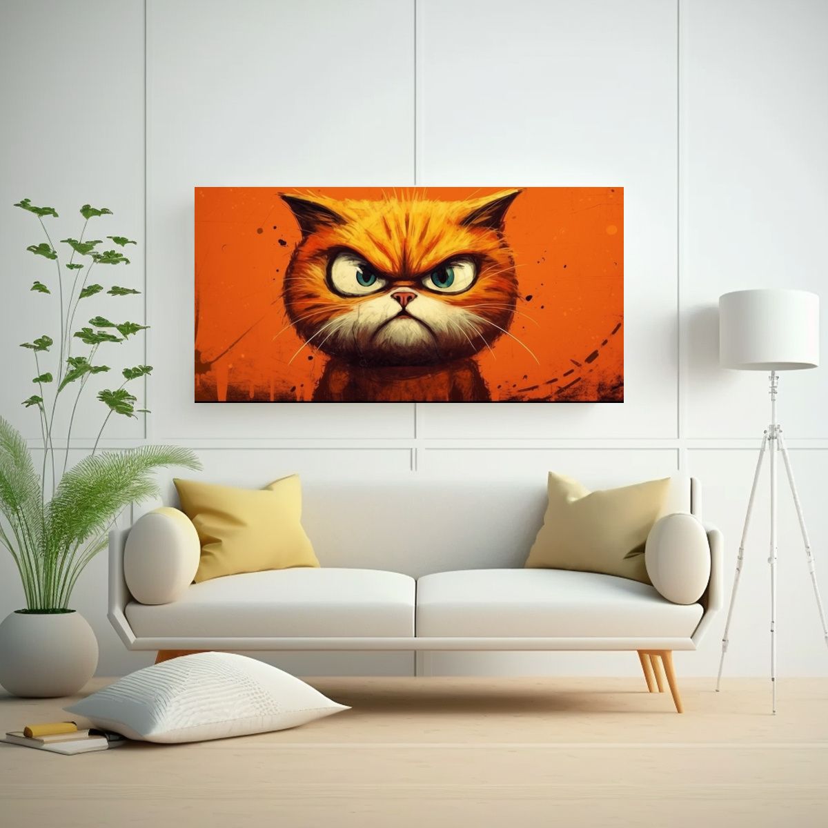 GENERICO - Cuadros Modernos De Gatos Feos Y Divertidos En 60x30 Cm