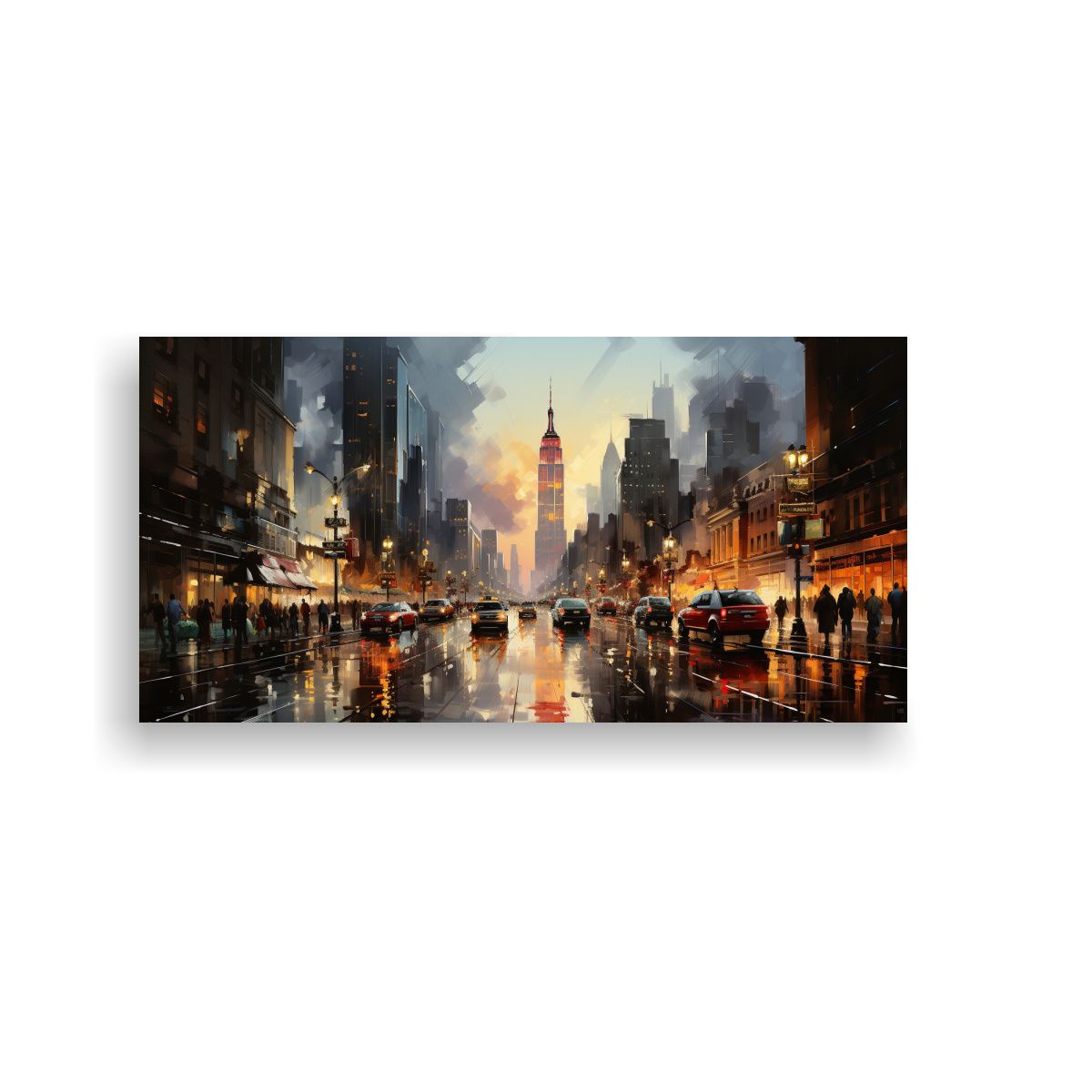 GENERICO - Cuadro Tela Canvas Urbano Con Elegante Escena De 80x40 Cm