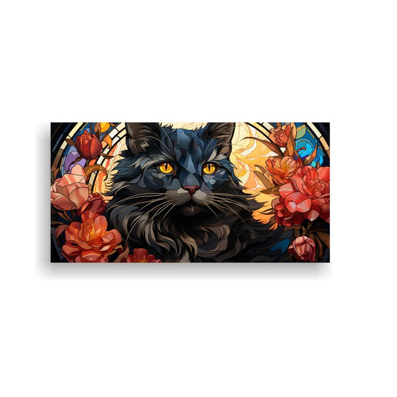GENERICO - Pintura En Lienzo De Equilibrado Gato Negro 80x40 Cm