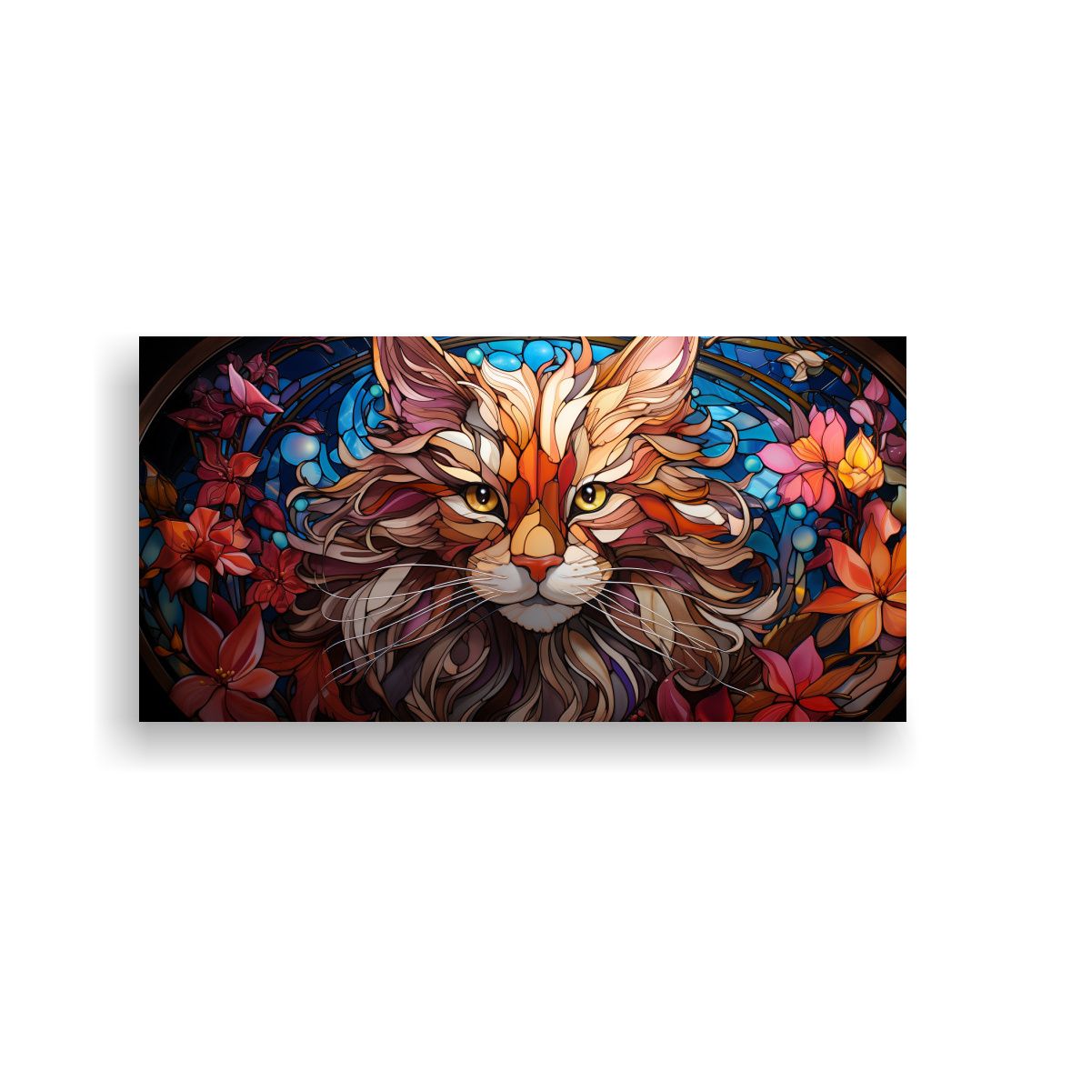 GENERICO - Pintura Digital Ventana Gato Adorable En Vidrio 80x40 Cm