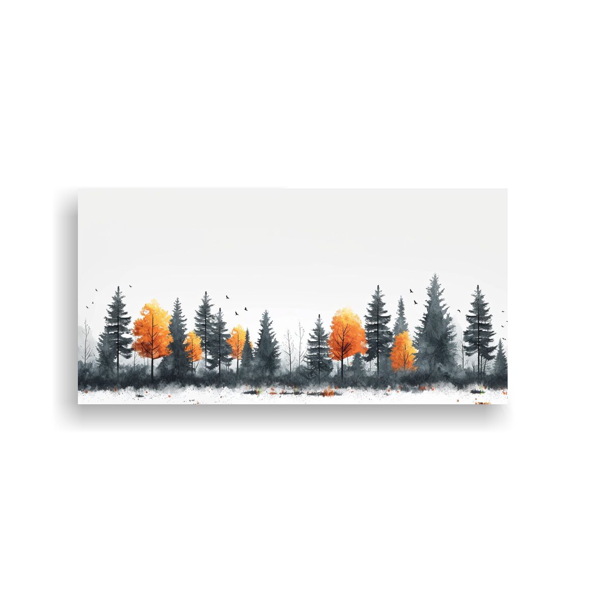GENERICO - Cuadro Minimalista Bosque En Tela Estilo Galería 100x50 Cm