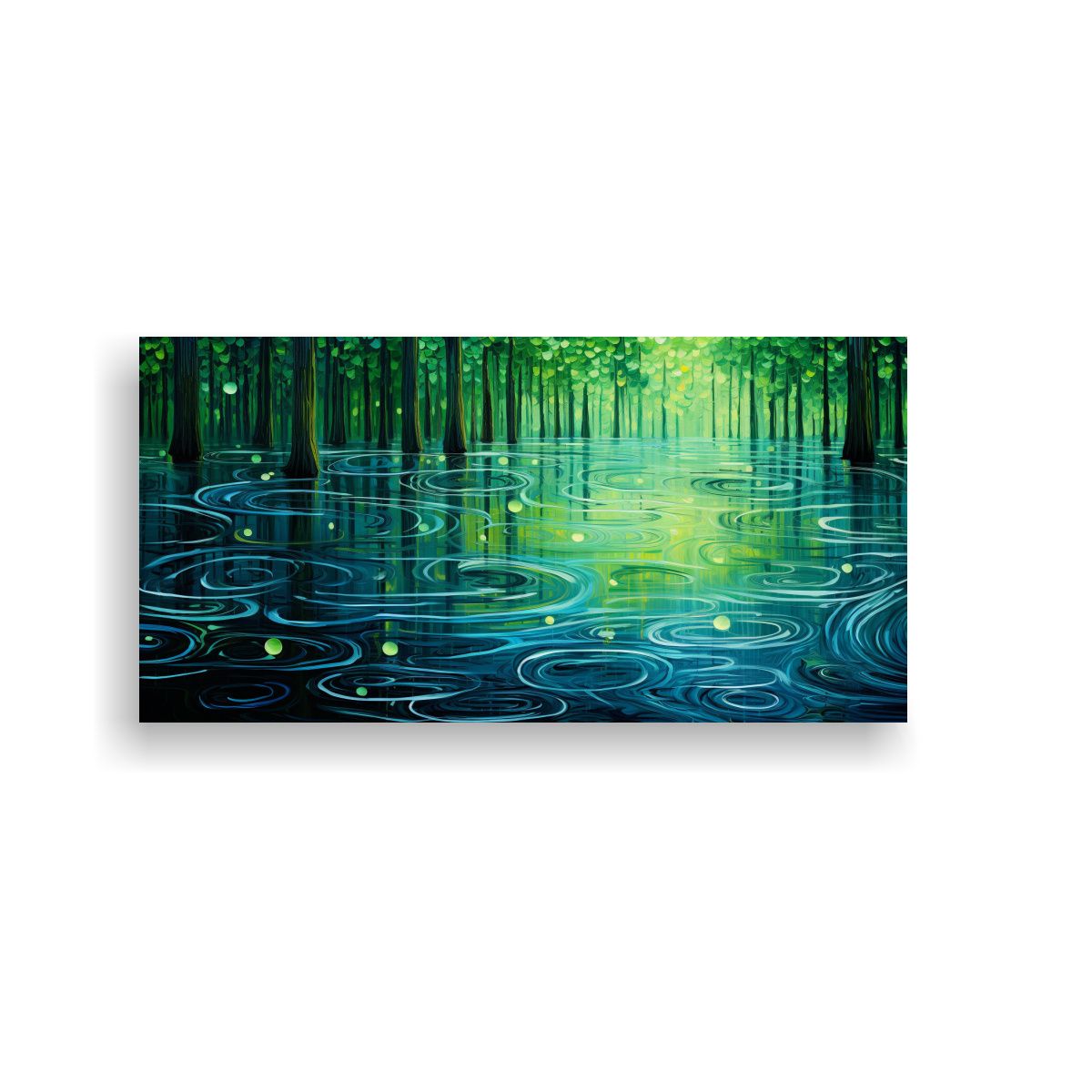 GENERICO - Pintura Abstracta De Un Tranquilo Estanque En El 80x40 Cm