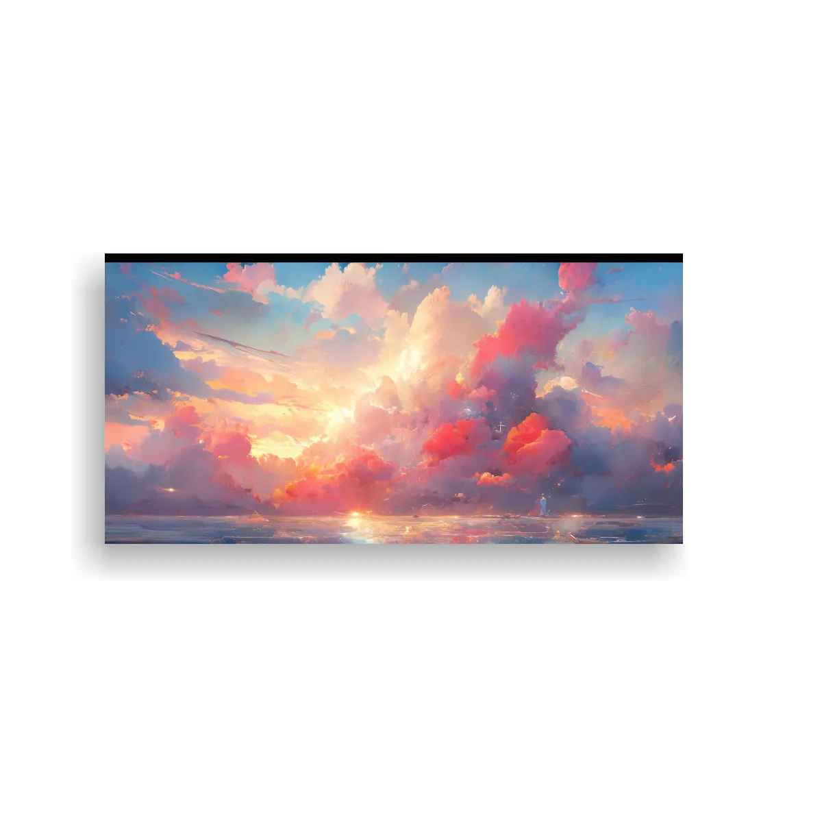 GENERICO - Pintura Abstracta Llamativa De Cielo Y Mar Con 60x30 Cm