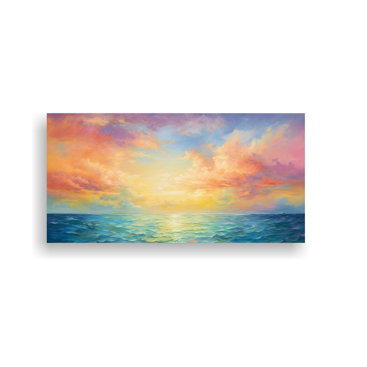 GENERICO - Cuadro Minimalista Abstracto Cielo Mar Y 100x50 Cm