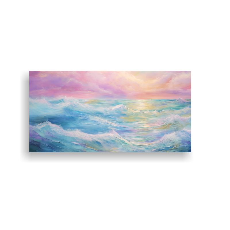 GENERICO - Cuadro En Bastidor Abstracto Mar Y Cielo Con 80x40 Cm