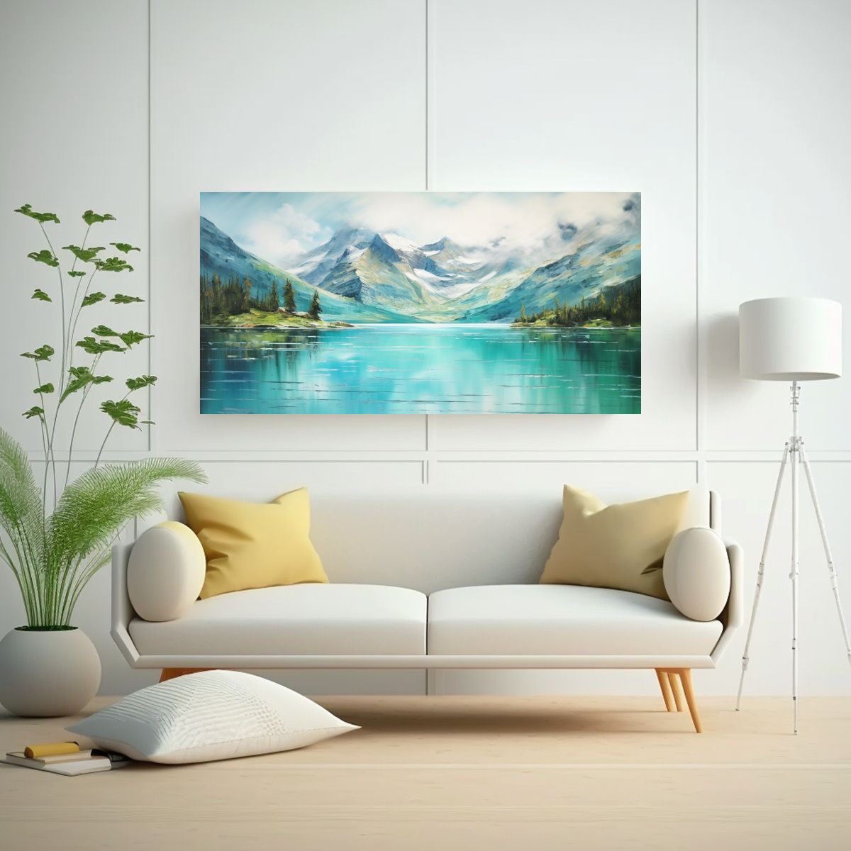 GENERICO - Cuadro Abstracto Cuadro Adorable De Montañas 100x50 Cm