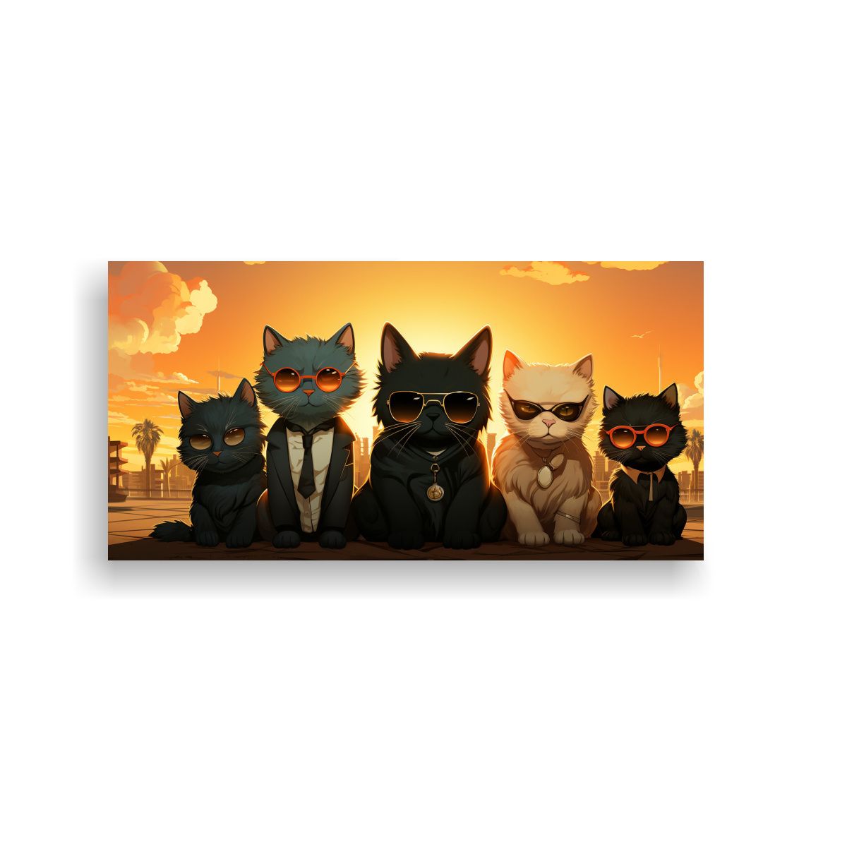 GENERICO - Pinturas Decorativas De Gatitos Majestuosos En 100x50 Cm