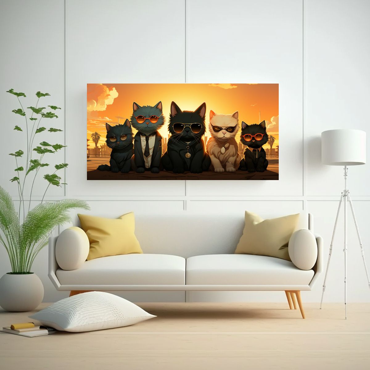 GENERICO - Pinturas Decorativas De Gatitos Majestuosos En 100x50 Cm