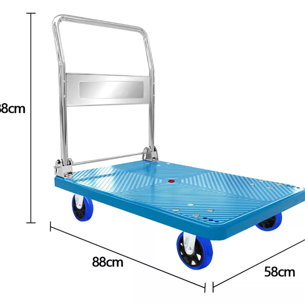 SUPERCENTER - Carro Carga Yegua Plegable Plataforma Grande 300 Kg 4 Ruedas  Bastón de mano de plata