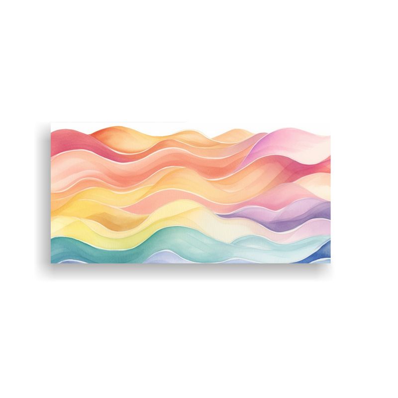 GENERICO - Cuadro Minimalista Agua Trazo Onda Fondo Pintado 100x50 Cm