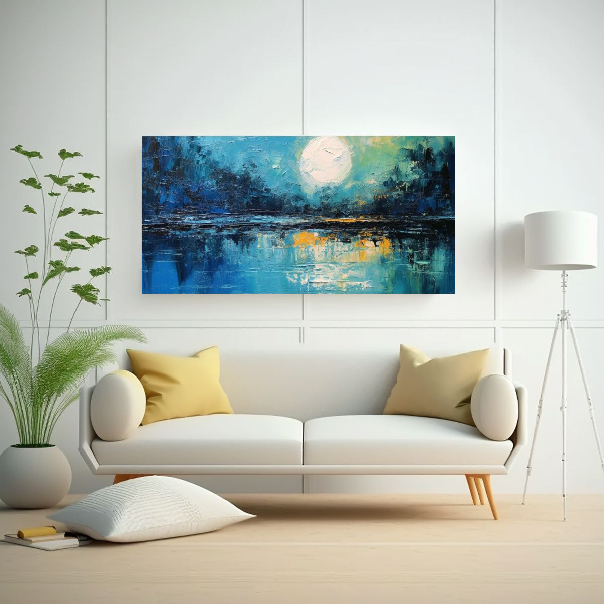 GENERICO - Lienzo Movimiento Estrellas Nocturnas Río Cielo 60x30 Cm