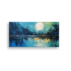 GENERICO - Lienzo Movimiento Estrellas Nocturnas Río Cielo 80x40 Cm