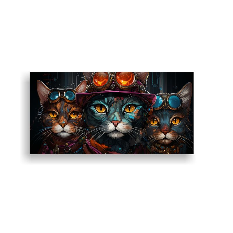 GENERICO - Pinturas De Decoración Vintage Con Gatos 80x40 Cm
