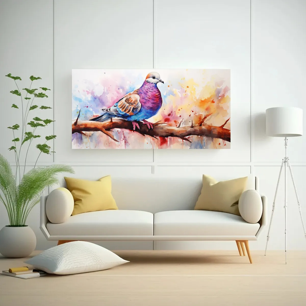 GENERICO - Cuadro Colores Equilibrado Acuarela Colorida 60x30 Cm