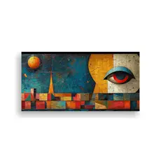 GENERICO - Cuadro De Tela Composición Dinámica En Nave 60x30 Cm