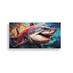 GENERICO - Cuadro Galería Temática Limón Tiburón En 80x40 Cm