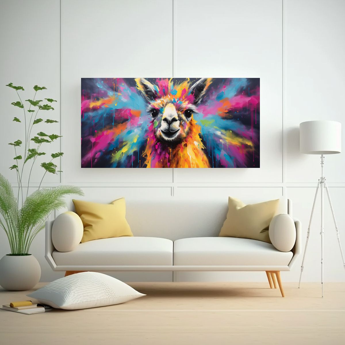 GENERICO - Pintura Al Estilo óleo Colorida Estilo Llama 60x30 Cm