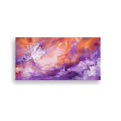 GENERICO - Pinturas Abstractas Moradas Y Vibrantes Para 80x40 Cm