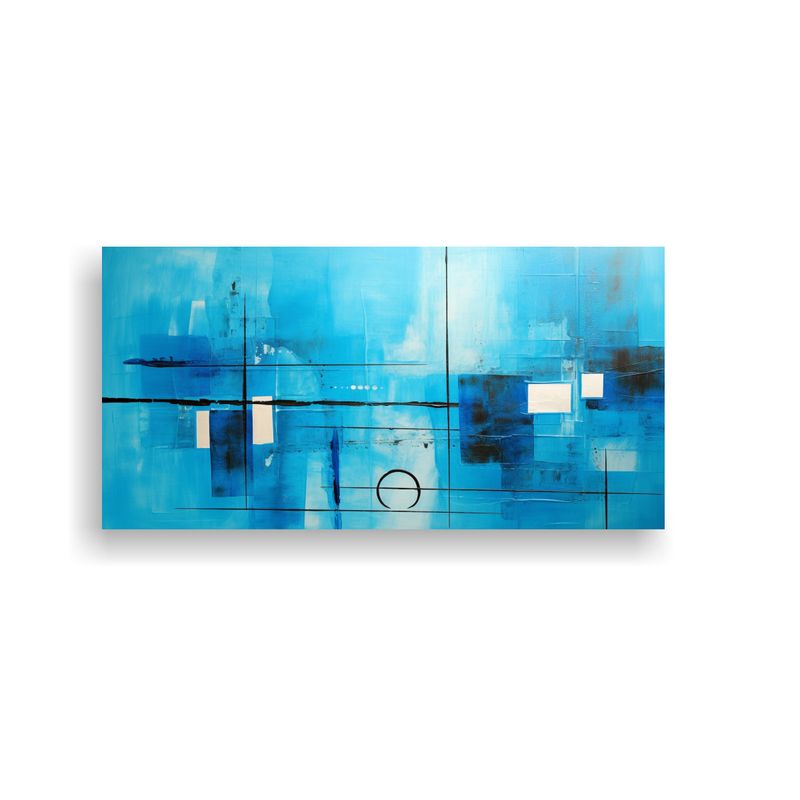 GENERICO - Cuadros Abstractos Azul Turquesa Para Decorar Con 80x40 Cm
