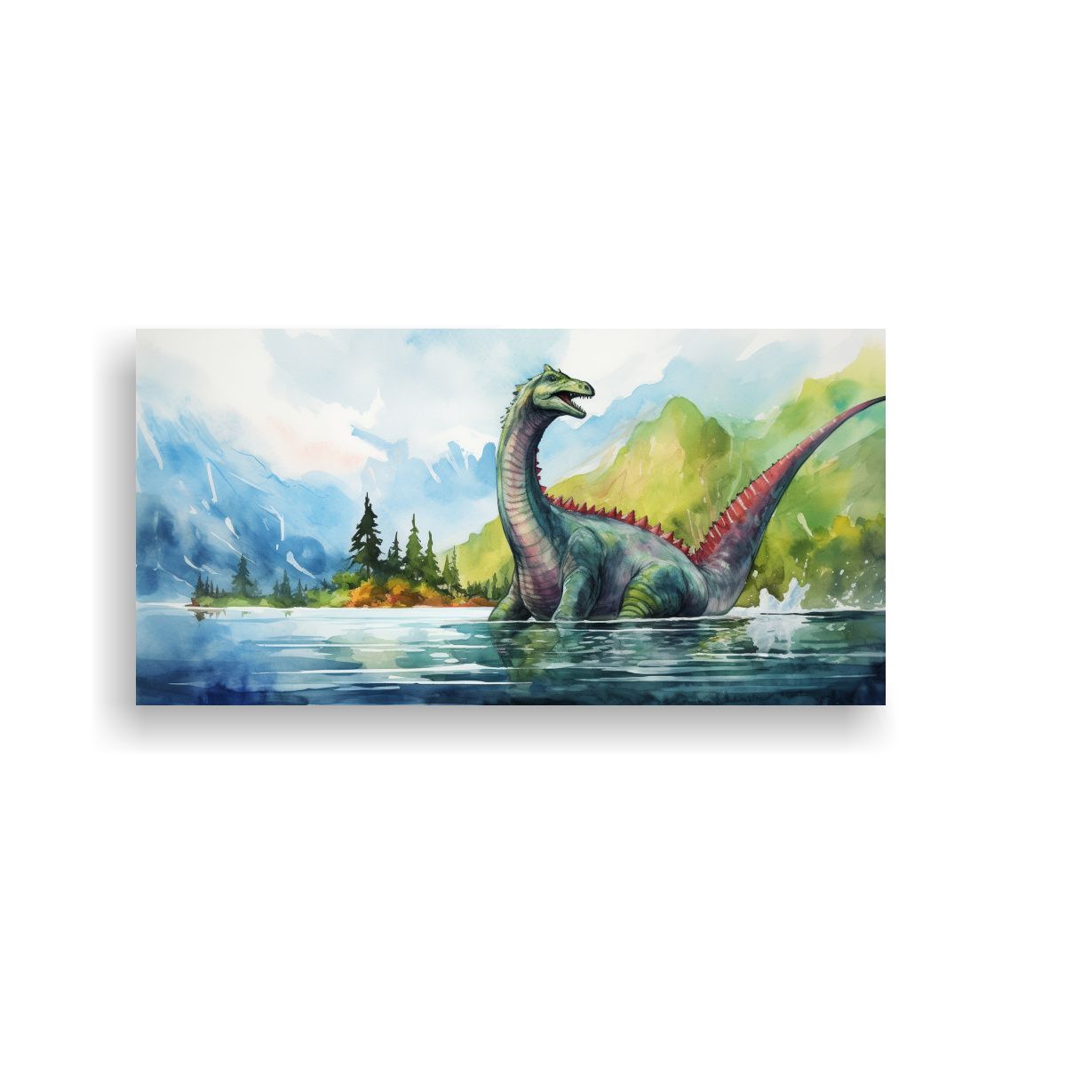 GENERICO - Cuadro Patrón Intenso Acuarelas Coloridas Estilo 80x40 Cm