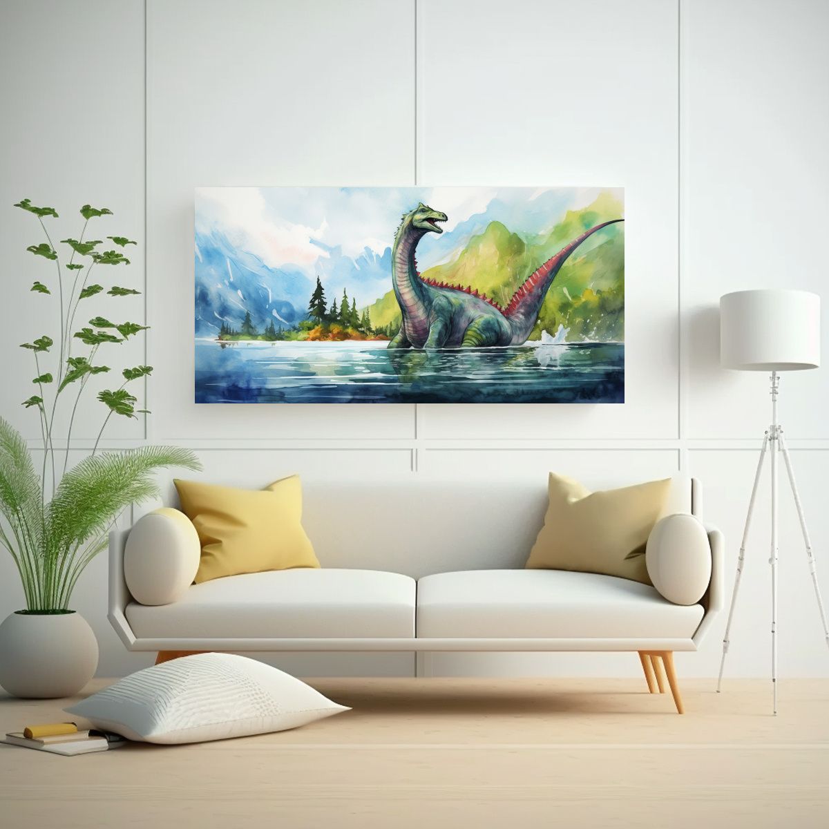 GENERICO - Cuadro Patrón Intenso Acuarelas Coloridas Estilo 80x40 Cm