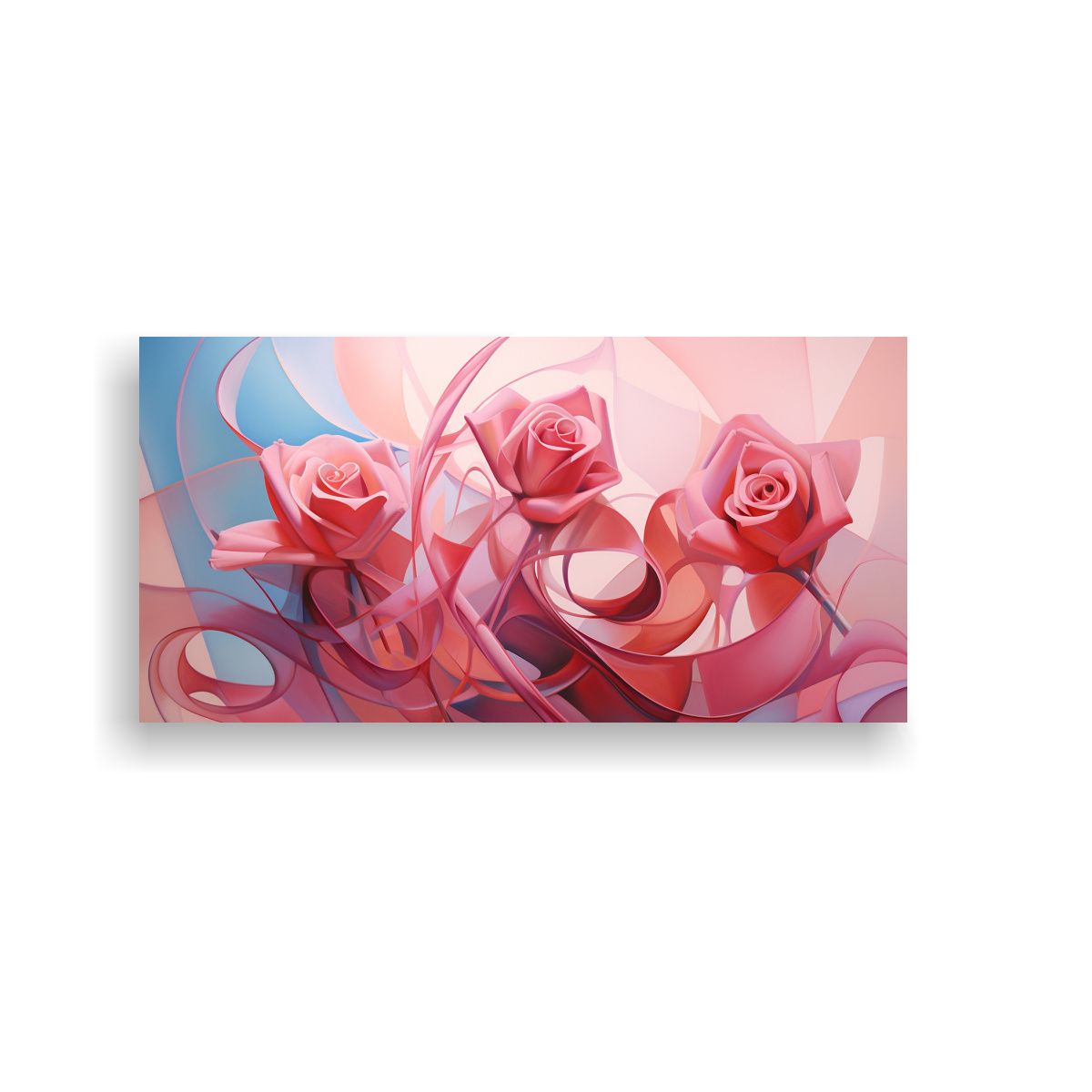 GENERICO - Cuadro De Dibujo único En Tonos Rosas Arte 60x30 Cm