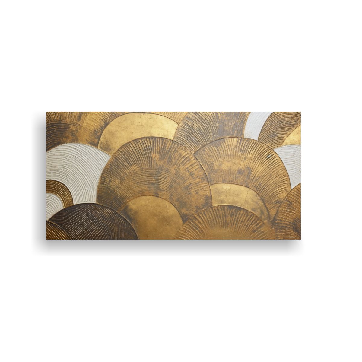 GENERICO - Cuadro Abstracto Minimalista Dorado Para 60x30 Cm