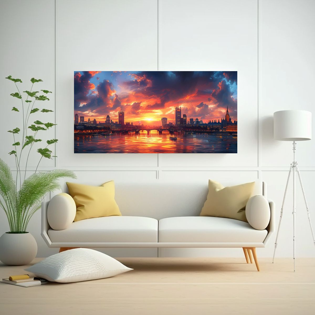 GENERICO - Pintura De Londres Al Atardecer Con Skyline 60x30 Cm