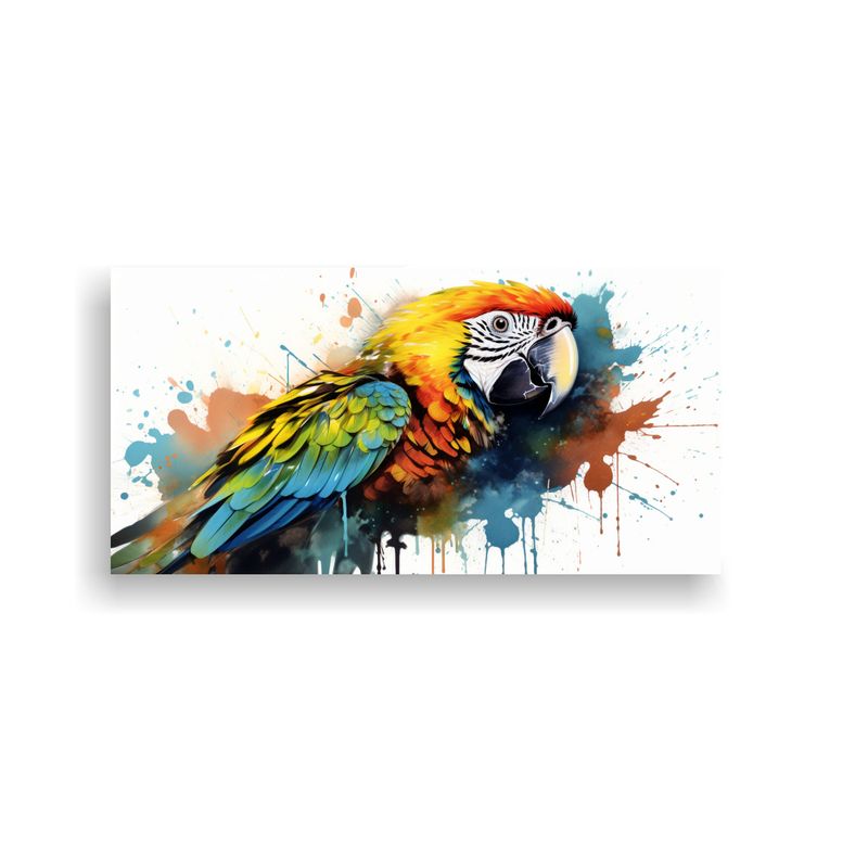 GENERICO - Pintura Horizontal Artesanal De Guacamayo En 60x30 Cm