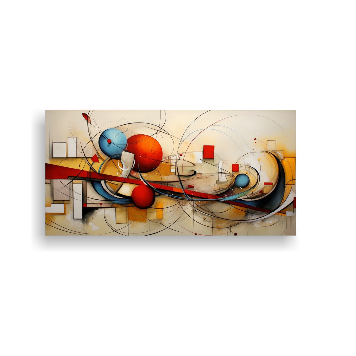 GENERICO - Cuadro Cuadro Abstracta Dinámica Arte Famoso 80x40 Cm