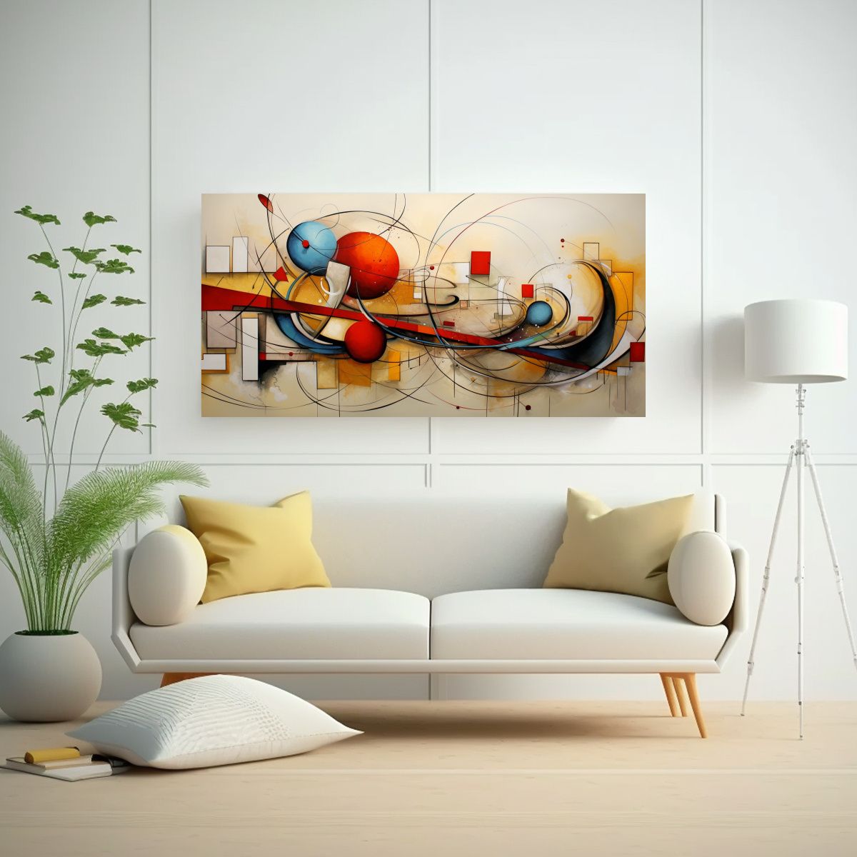 GENERICO - Cuadro Cuadro Abstracta Dinámica Arte Famoso 80x40 Cm