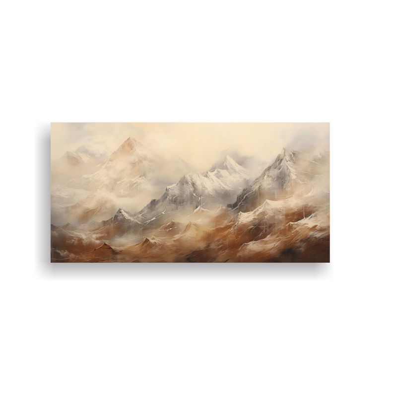 GENERICO - Cuadro Abstracto Montañas Nevadas Colores 100x50 Cm