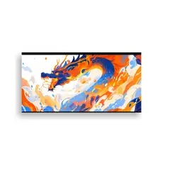 GENERICO - Cuadro Decorativo Horizontal Dragón Naranja Y 100x50 Cm