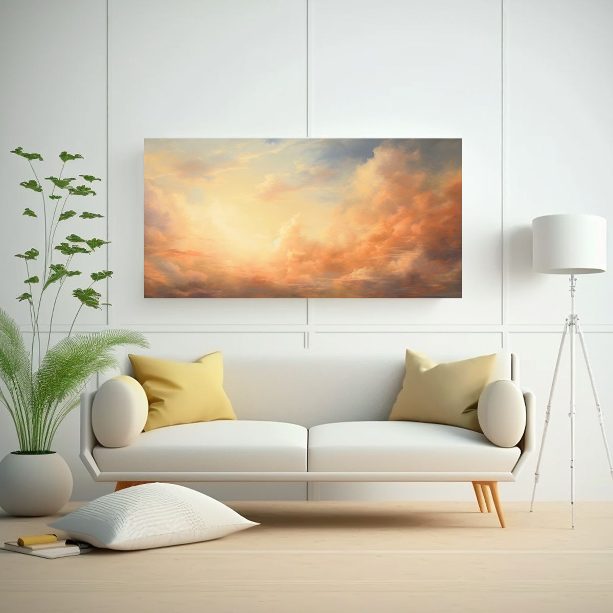 GENERICO - Pintura Abstracta Moderna Del Amanecer Con 60x30 Cm